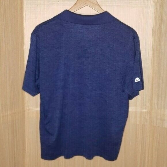 Majestic Mens MLB Chicago Cubs Blue Short Sleeve Polo XL - Picture 2 of 5